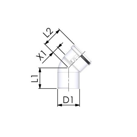 Vienguba kamino alkūnė Cox Geelen CoxDENS PP, d80, 45°