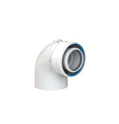 Dviguba kamino alkūnė Cox Geelen CoxDENS PP/Alu, d60/100, 87° su revizija 1