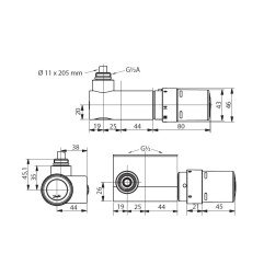 Termostatinis elementas Danfoss VHX, RTX Mono kampinis, chromuotas 4